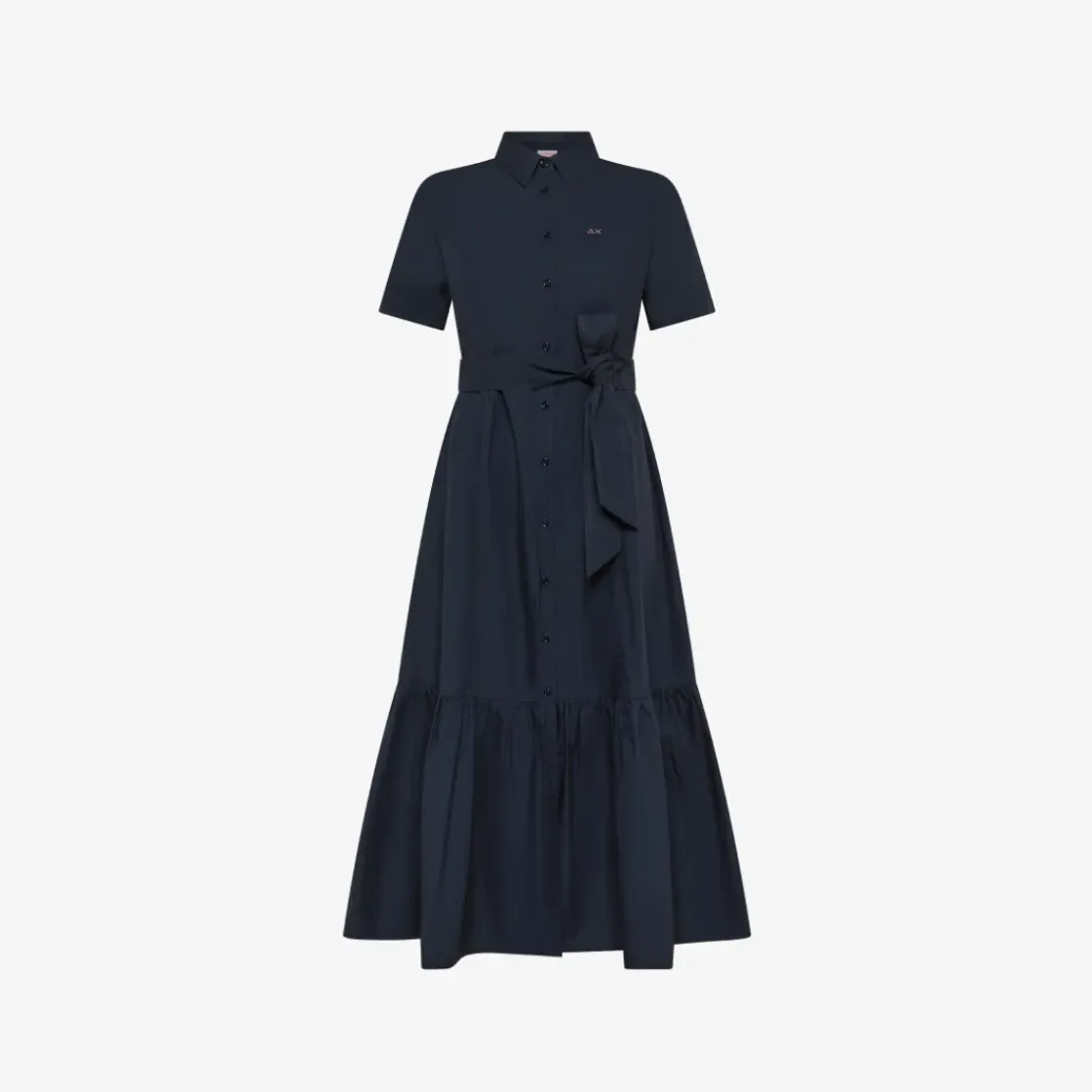 Clearance Abito chemisier in cotone blu navy Donna Abiti