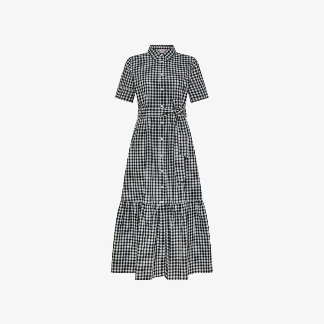 Clearance Abito chemisier in cotone check nero e bianco Donna Abiti