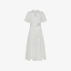 Discount Abito chemisier in lino bianco Donna Abiti