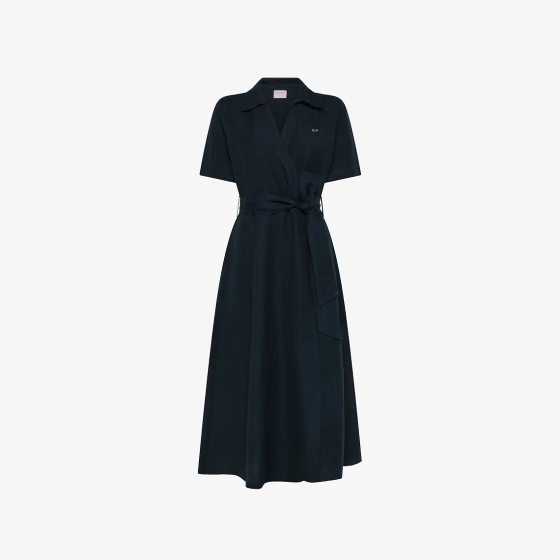 Outlet Abito chemisier in lino blu navy Donna Abiti