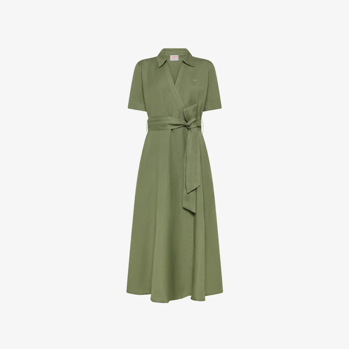 Online Abito chemisier in lino verde salvia Donna Abiti