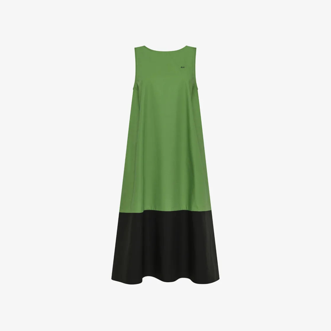 Best Abito color block in cotone verde oliva e nero Donna Abiti