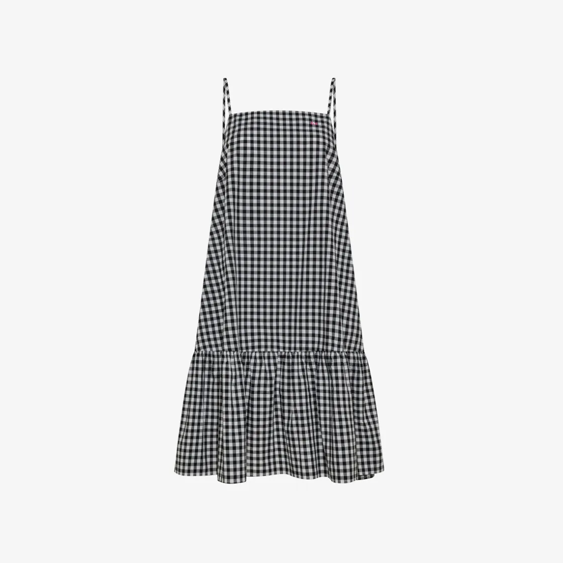 Hot Abito in cotone check nero e bianco Donna Abiti