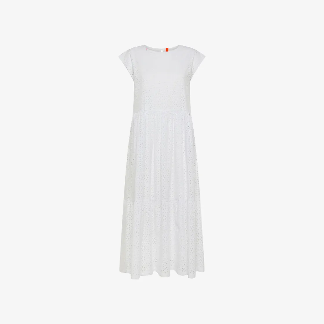 Outlet Abito in cotone Sangallo bianco Donna Abiti|Beachwear Donna