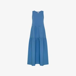 New Abito lungo in cotone avio Donna Abiti