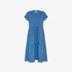 Discount Abito lungo in cotone avio Donna Abiti