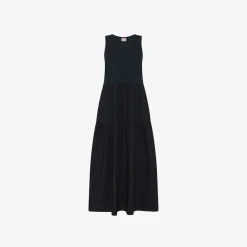 Fashion Abito lungo in cotone blu navy Donna Abiti