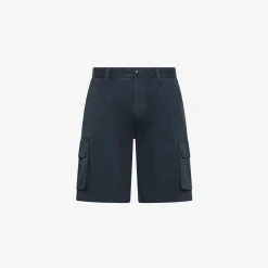 Outlet Bermuda cargo in cotone blu navy Uomo Pantaloni