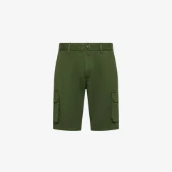 Discount Bermuda cargo in cotone verde scuro Uomo Pantaloni
