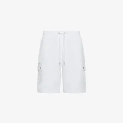 Clearance Bermuda cargo in felpa bianco panna Uomo Pantaloni|Felpe