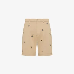 Online Bermuda chino con ricami beige Uomo Pantaloni