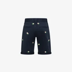 Discount Bermuda chino con ricami blu navy Bambino Pantaloni