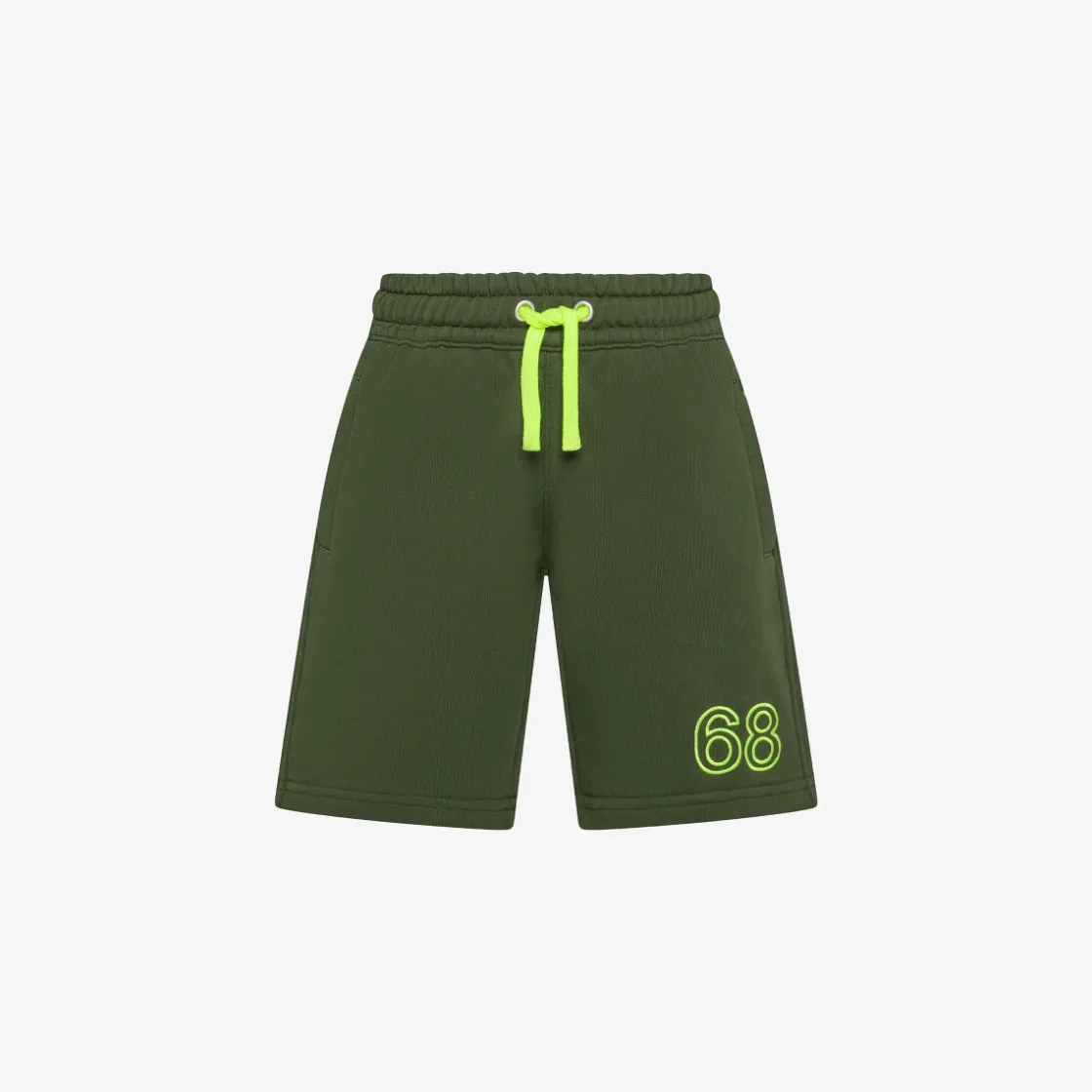 Outlet Bermuda in felpa di cotone verde scuro Bambino Pantaloni|Felpe