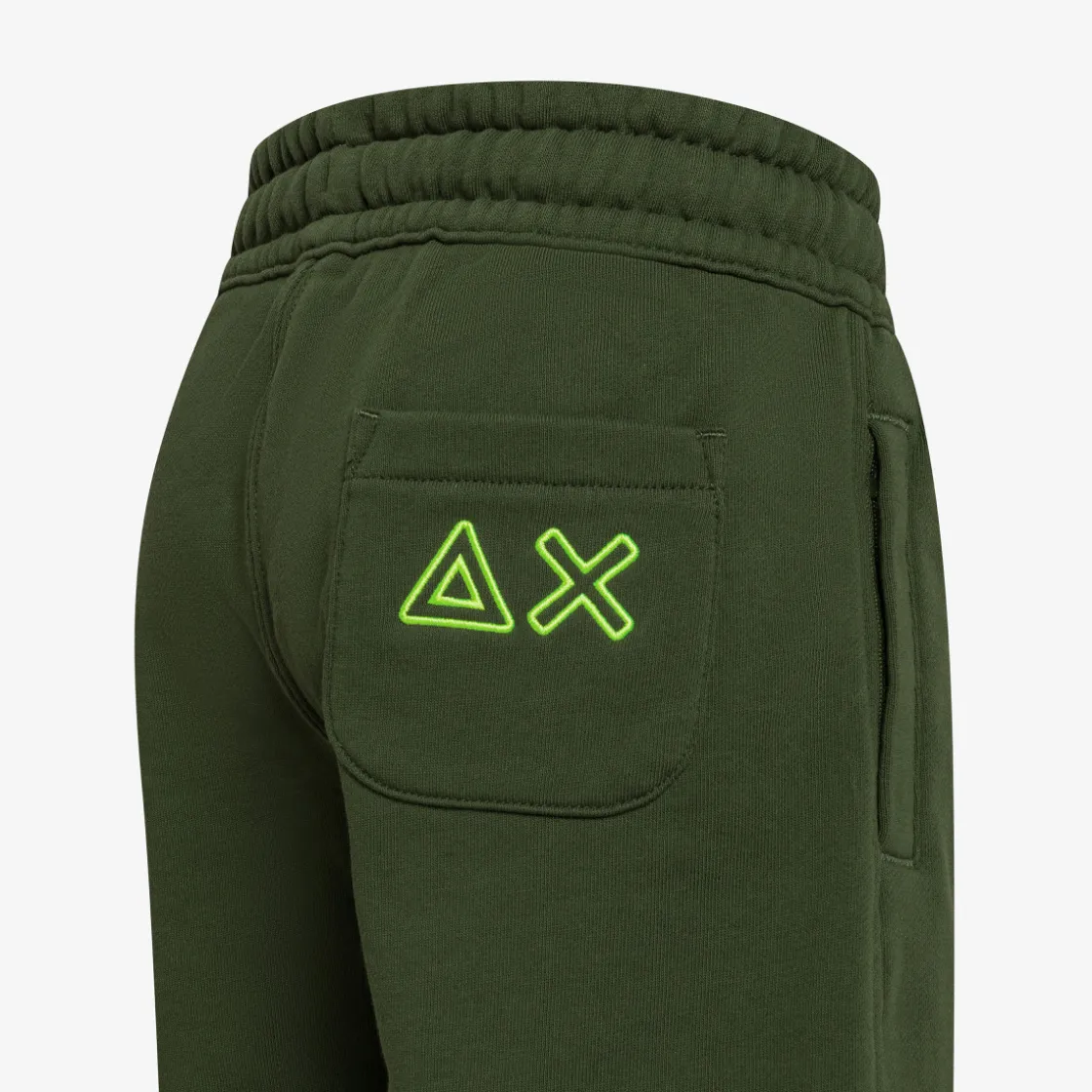 Outlet Bermuda in felpa di cotone verde scuro Bambino Pantaloni|Felpe