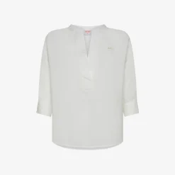 Hot Blusa in lino bianco Donna Camicie