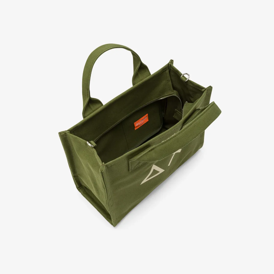 Hot Borsa mare in canvas di cotone verde scuro Donna Accessori Donna|Borse