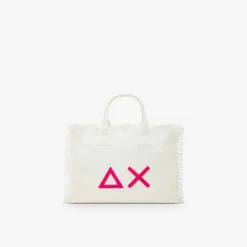 Sale Borsa mare in canvas di cotone bianco Donna Borse|Accessori Donna