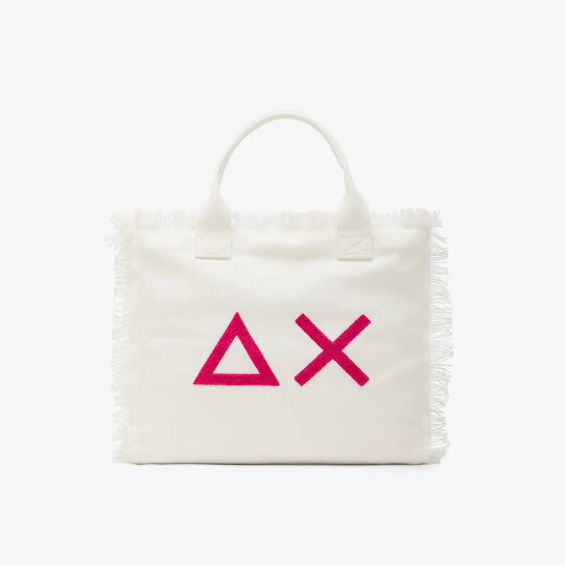 Online Borsa mare in canvas di cotone bianco Donna Borse|Accessori Donna