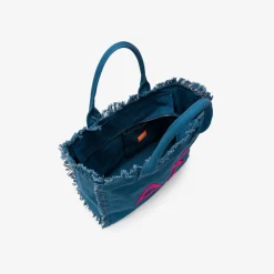 Sale Borsa mare in canvas di cotone avio scuro Donna Borse|Accessori Donna