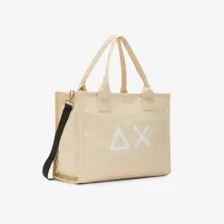 Discount Borsa mare in canvas di cotone beige Donna Accessori Donna