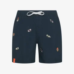 Fashion Boxer mare a righe blu navy con ricami Costumi Bimbo