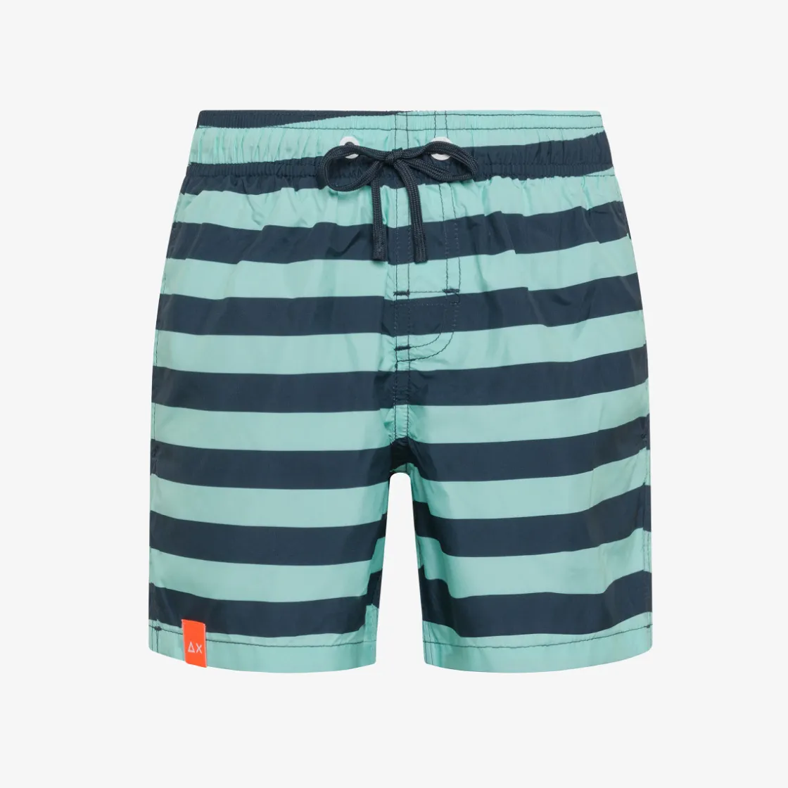 Discount Boxer mare a righe blu navy e verde acqua Costumi Bimbo