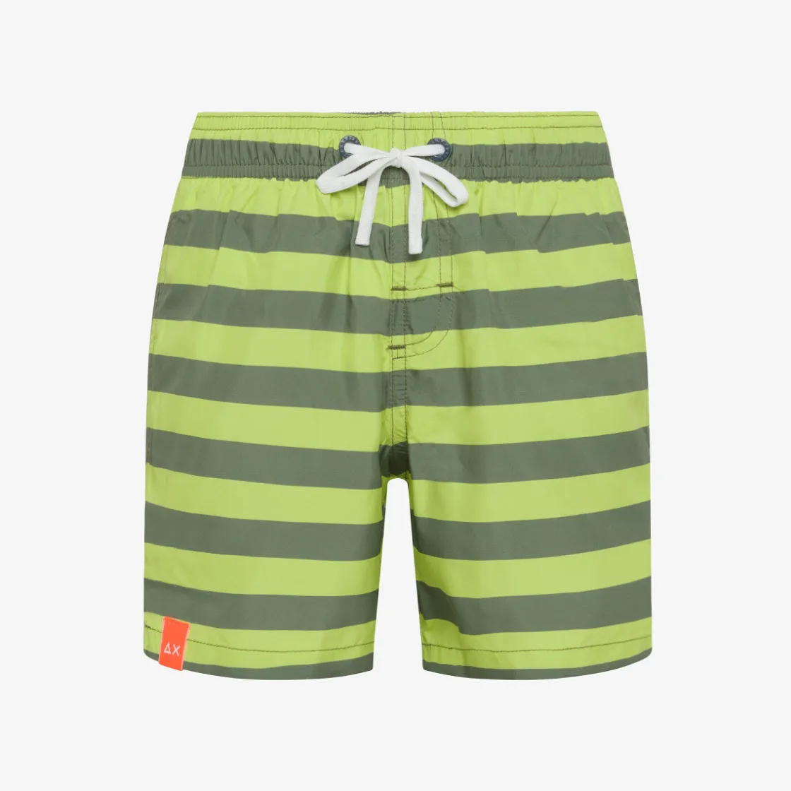 Hot Boxer mare a righe verde militare e giallo lime Costumi Bimbo