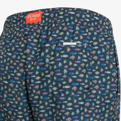 Discount Boxer mare con stampa blu navy e bianca Uomo Costumi Uomo