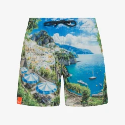 Best Boxer mare con stampa blu royal e verde prato Costumi Bimbo