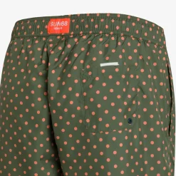 Clearance Boxer mare con stampa verde scuro e arancio Uomo Costumi Uomo