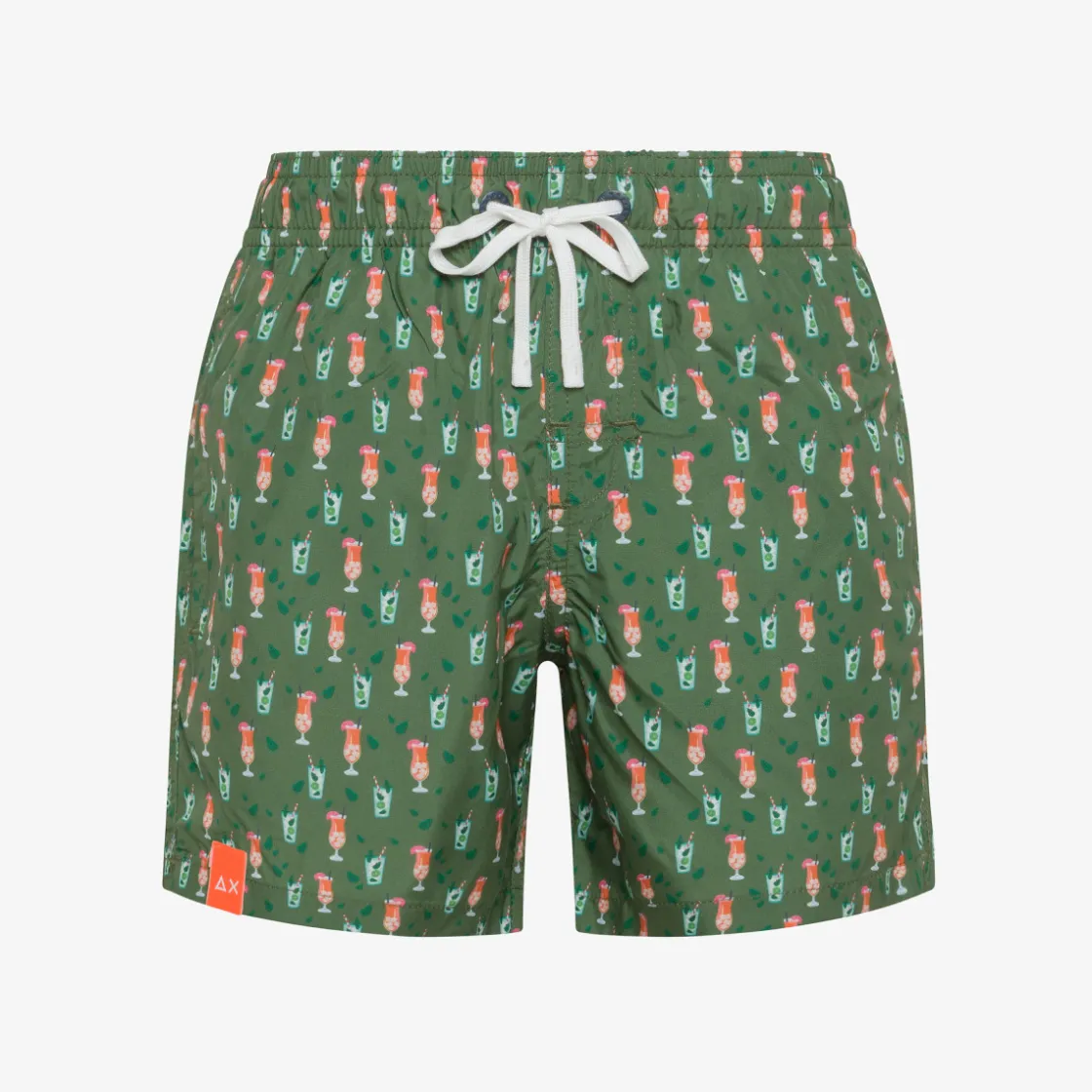 Clearance Boxer mare in nylon stampato verde scuro Costumi Bimbo