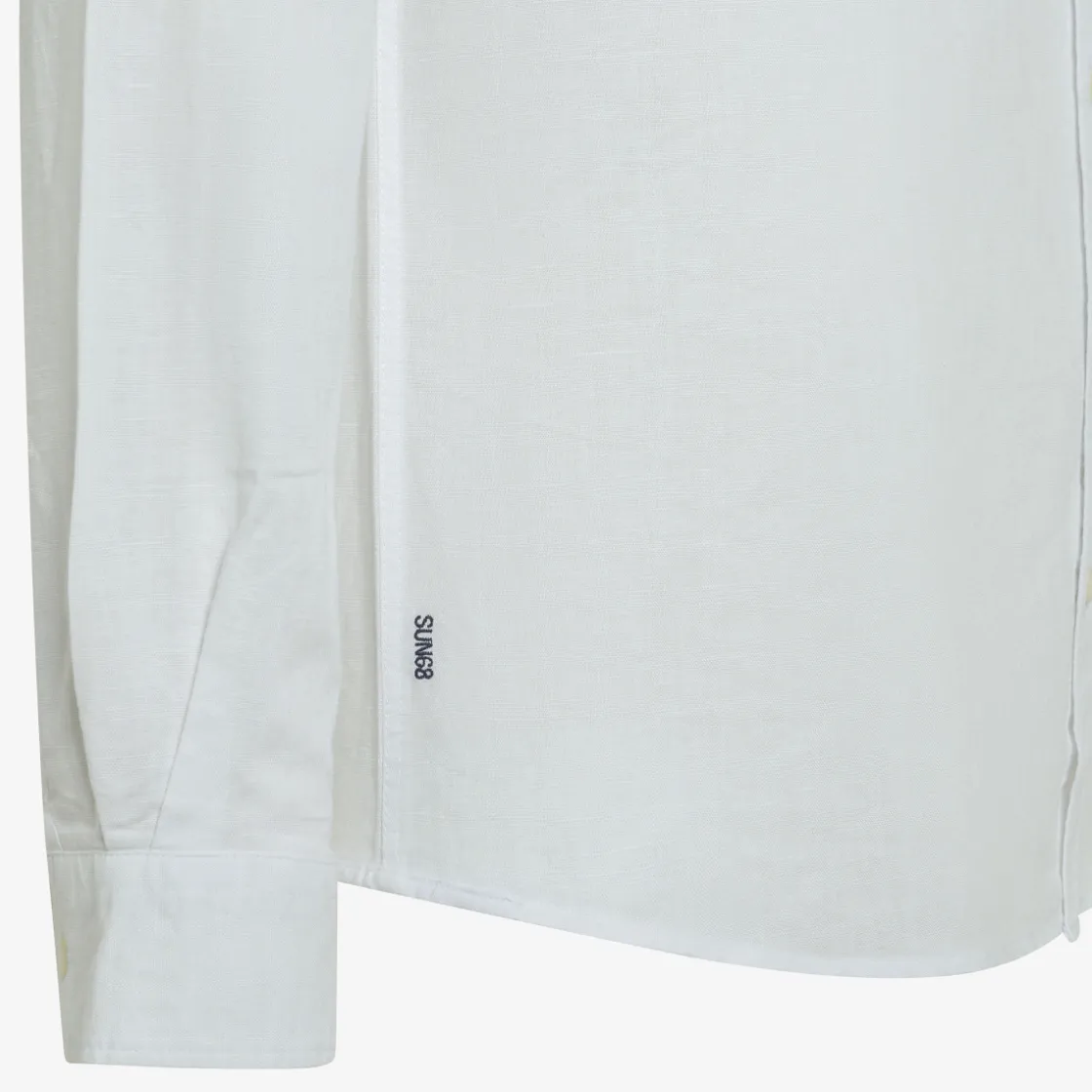 Discount Camicia alla coreana in lino e cotone bianco Uomo Camicie
