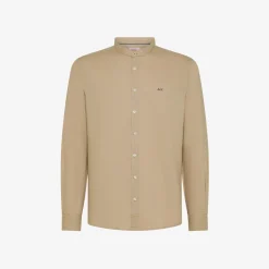 Best Camicia alla coreana in lino e cotone sabbia Uomo Camicie