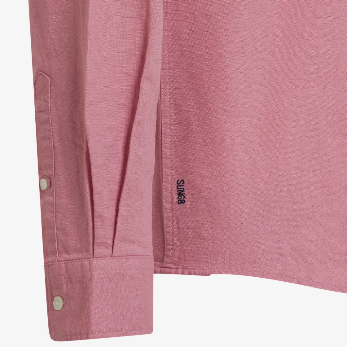 Sale Camicia alla coreana in lino e cotone rosa scuro Uomo Camicie