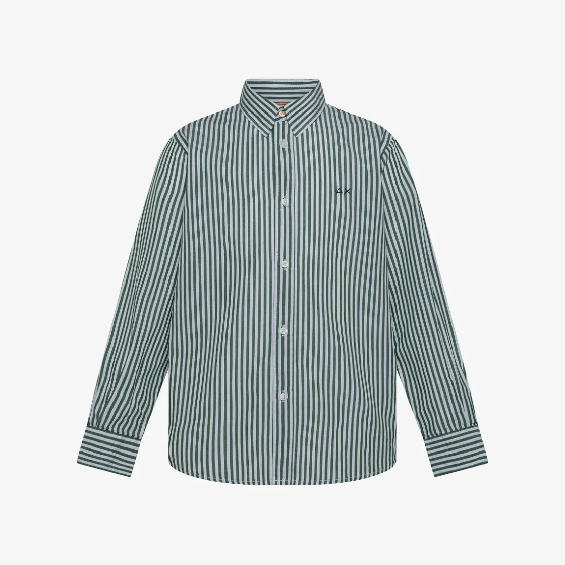 Outlet Camicia a righe bianche e verde scuro Bambino Camicie