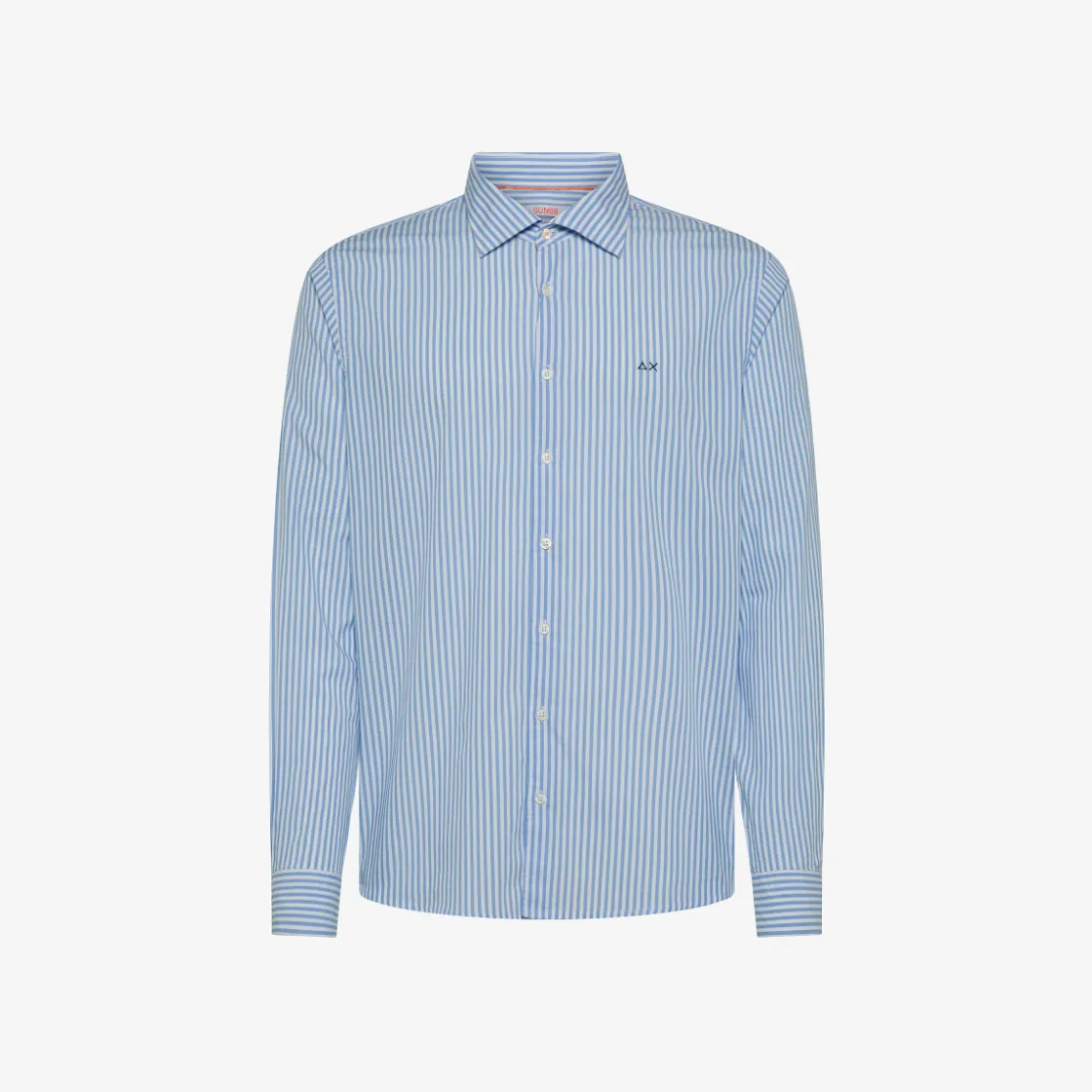 Outlet Camicia in cotone a righe bianche e azzurre Uomo Camicie