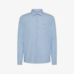 Hot Camicia in cotone a righe bianche e verde scuro Uomo Camicie