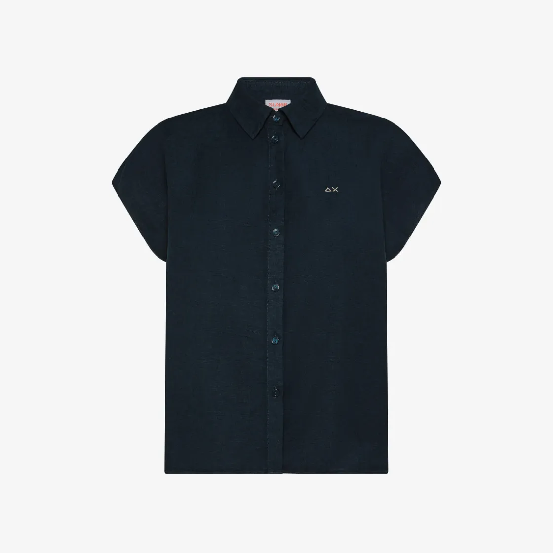 Online Camicia in lino blu navy Donna Camicie