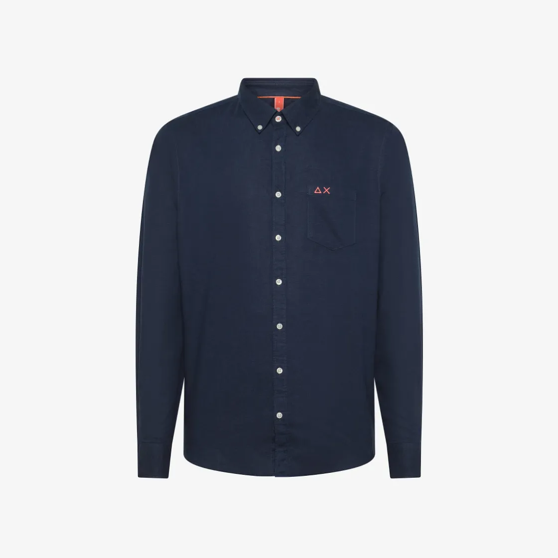 Online Camicia in lino e cotone blu navy Uomo Camicie|Beachwear Uomo