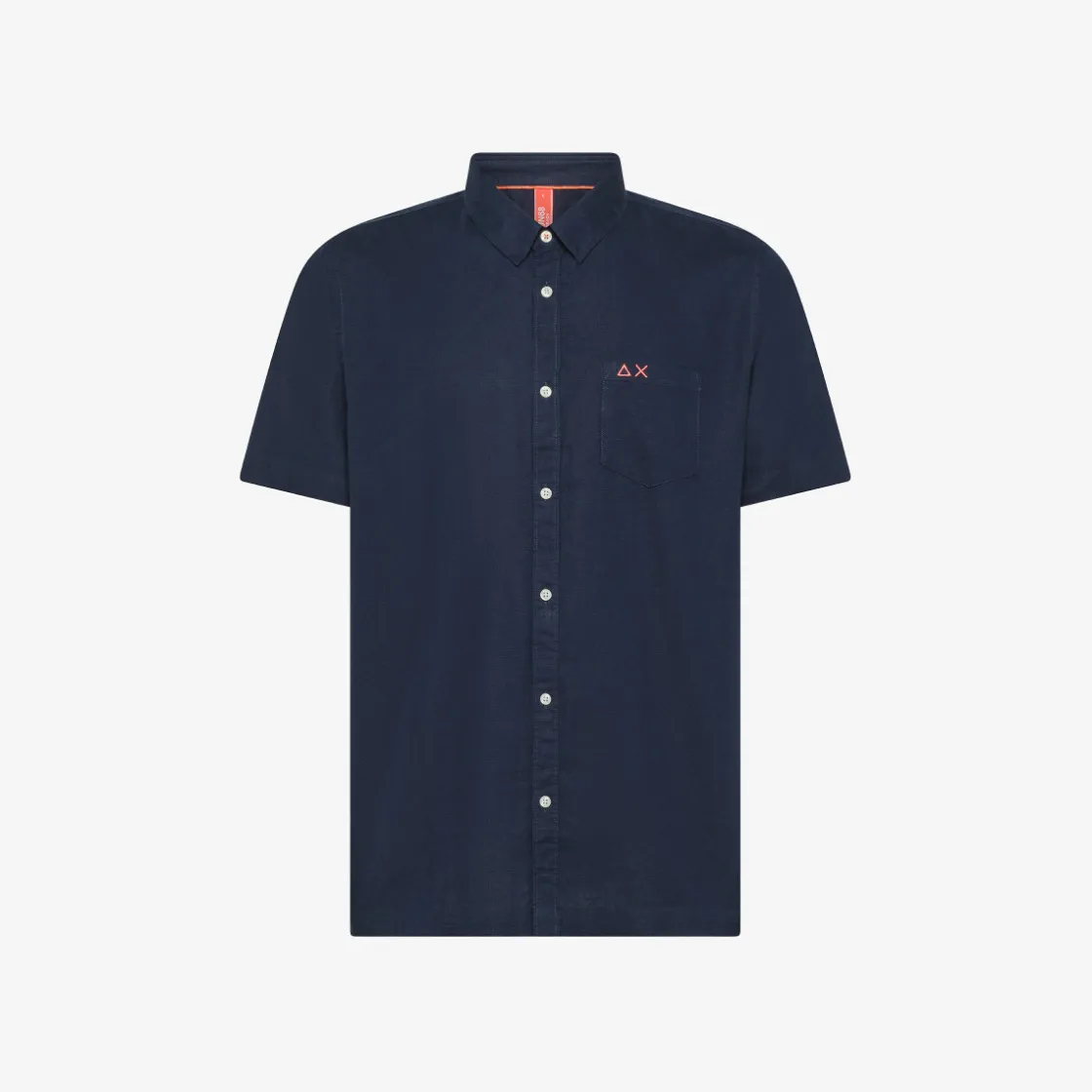 Online Camicia in lino e cotone blu navy Uomo Camicie|Beachwear Uomo
