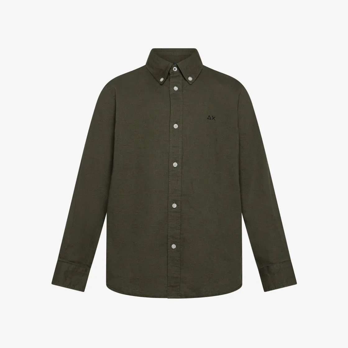 Fashion Camicia in lino e cotone verde scuro Bambino Camicie