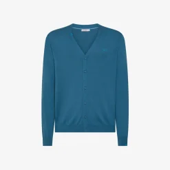 Fashion Cardigan in cotone avio scuro Uomo Maglie