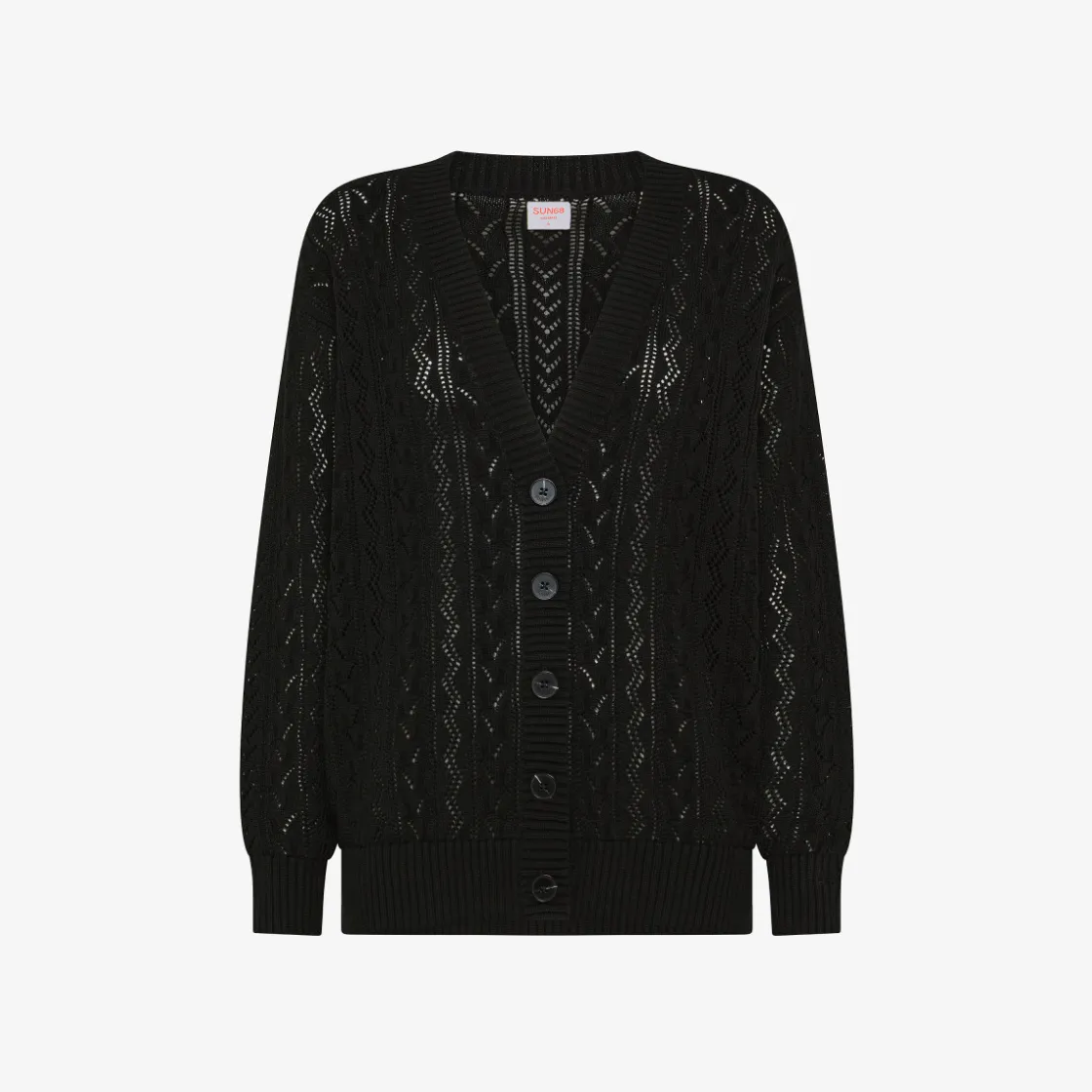 New Cardigan in cotone nero Donna Maglie