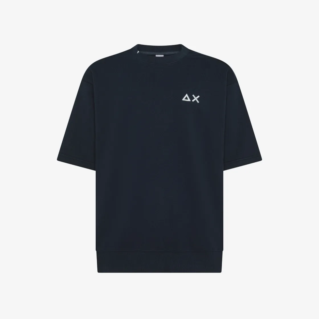 New Felpa blu navy a maniche corte Uomo Felpe