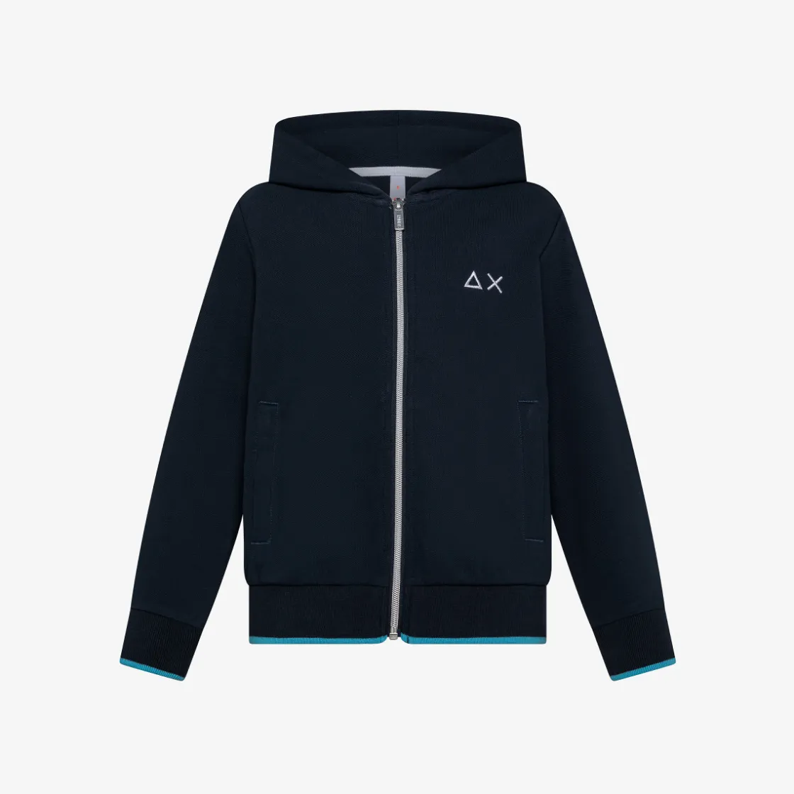 Clearance Felpa blu navy con cappuccio e zip Bambino Felpe