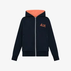 Hot Felpa blu navy con cappuccio e zip Bambino Felpe