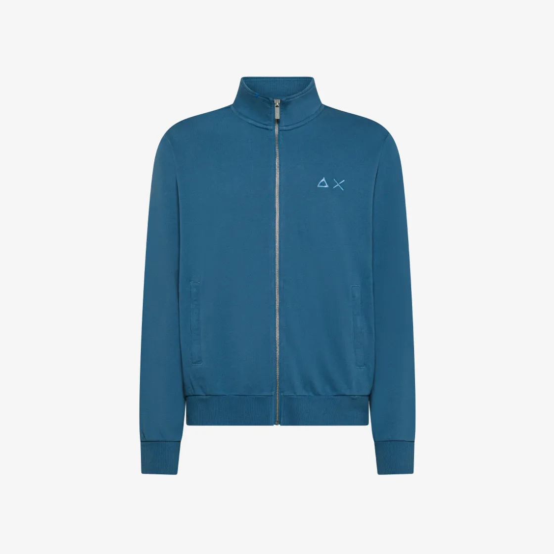 Clearance Felpa con zip in cotone avio scuro Uomo Felpe