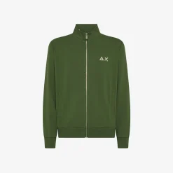 Best Felpa con zip in cotone verde scuro Uomo Felpe
