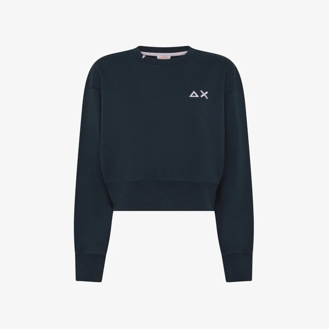 New Felpa cropped in cotone blu navy Donna Felpe