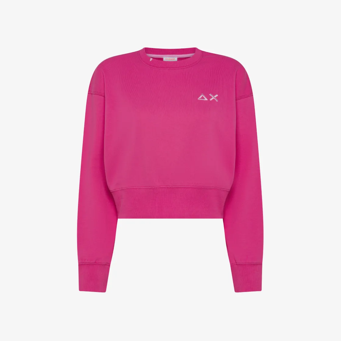 Fashion Felpa cropped in cotone fucsia Donna Felpe